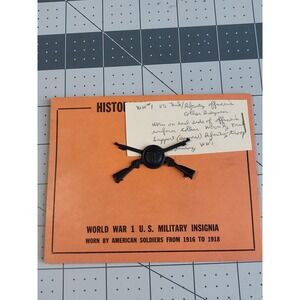 Infantry Tank Officer Collar Insignia Pin WWI Early 20's Crossed Rifles Circle T